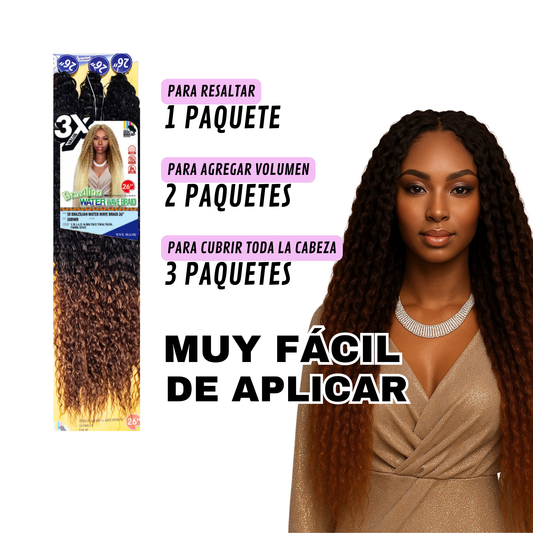 3X Brazilian Water Wave Braid 26" / Tono T1B-30