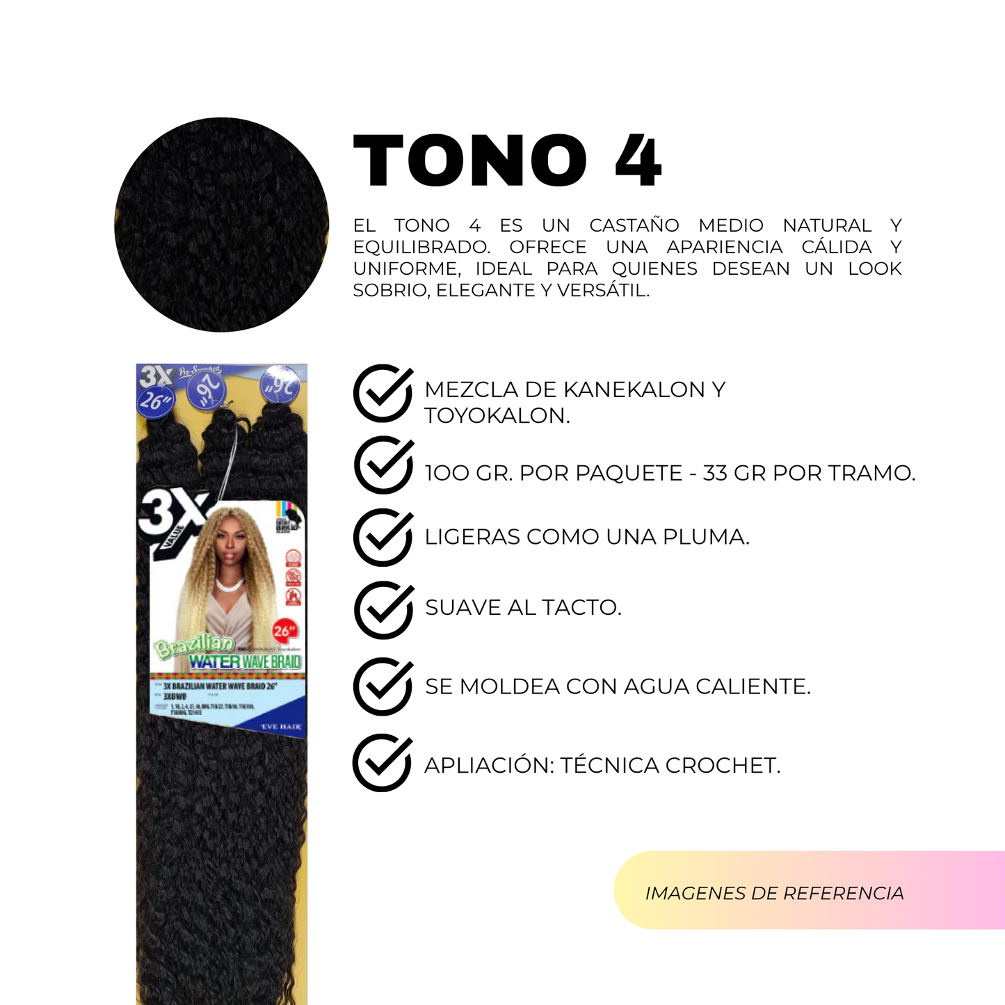 3X Brazilian Water Wave Braid 26" / Tono 4