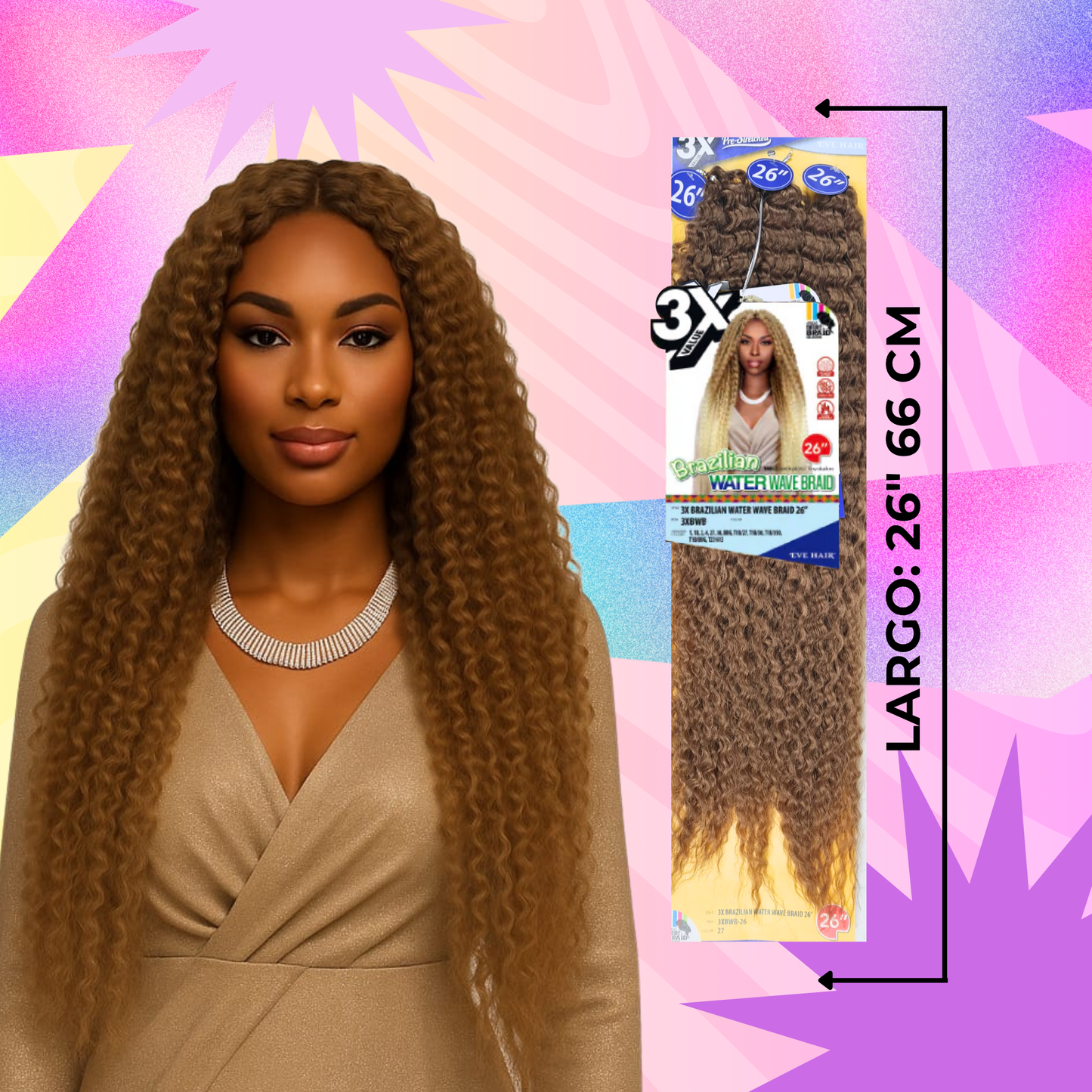 3X Brazilian Water Wave Braid 26" / Tono 27