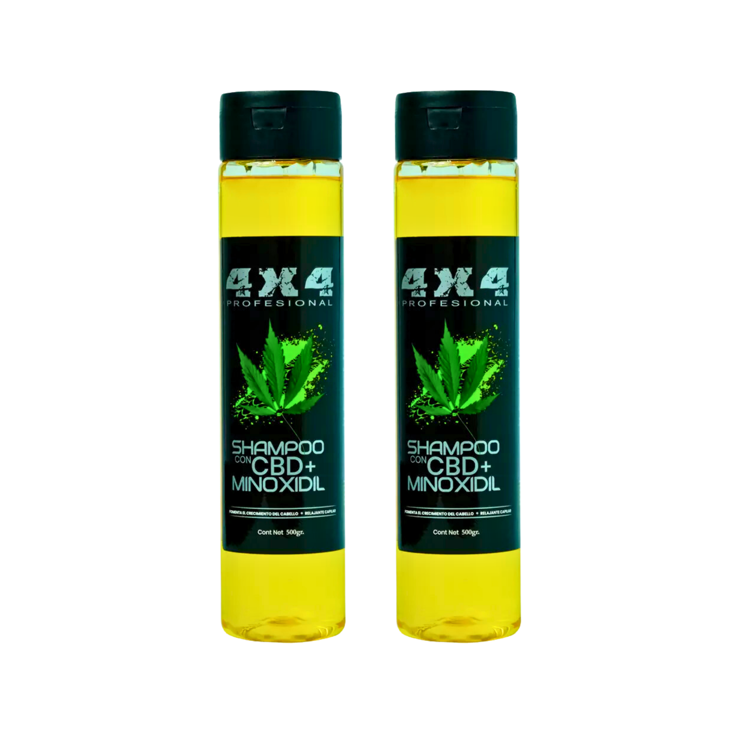 Pack de 2 Shampoo 4X4 CBD + Minoxidil | Anticaída y Control Caspa