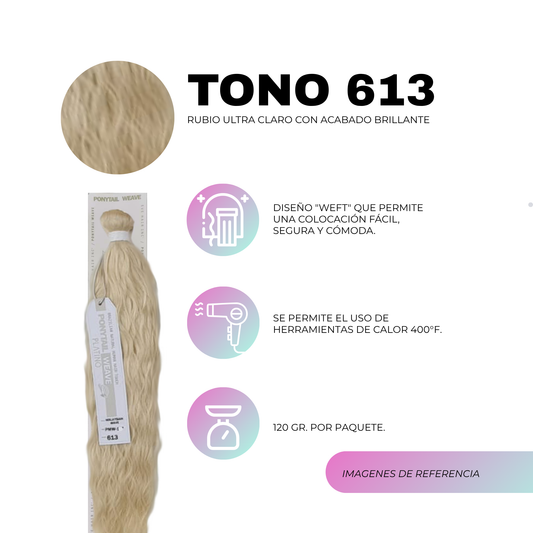 Ponytail Weave Malaysian Wave 18" / Tono 613