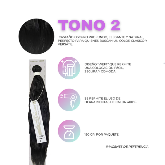 Ponytail Weave Malaysian Wave 18" / Tono 2