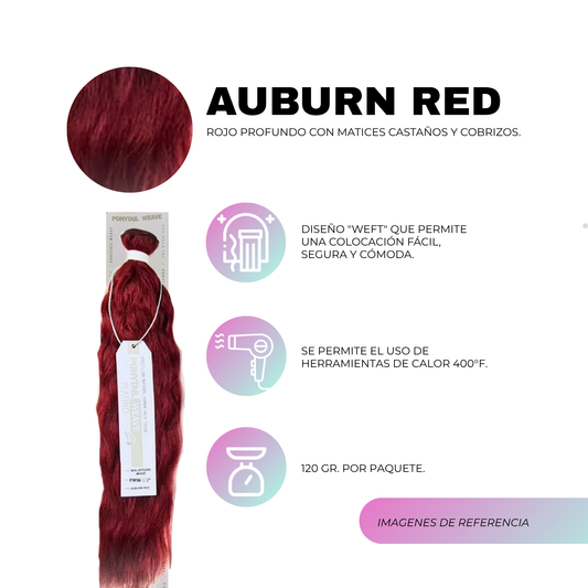 Ponytail Weave Malaysian Wave 18" / Auburn red
