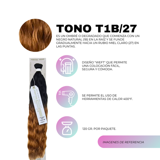 Ponytail Weave Malaysian Wave 18" / Tono T1B/27