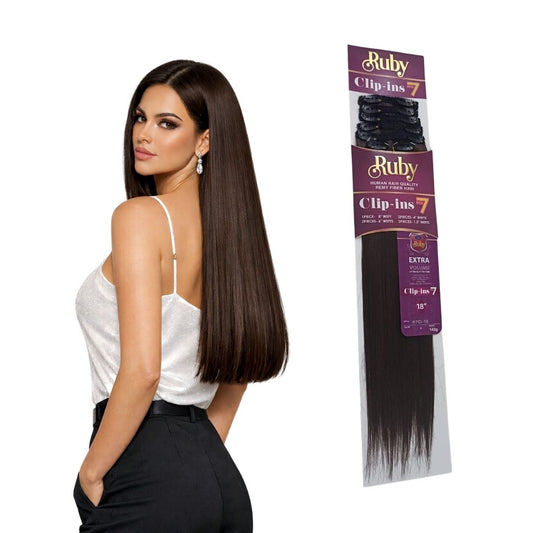 Extensión Ruby 18 In Cabello Fibra Natural Clip In 7