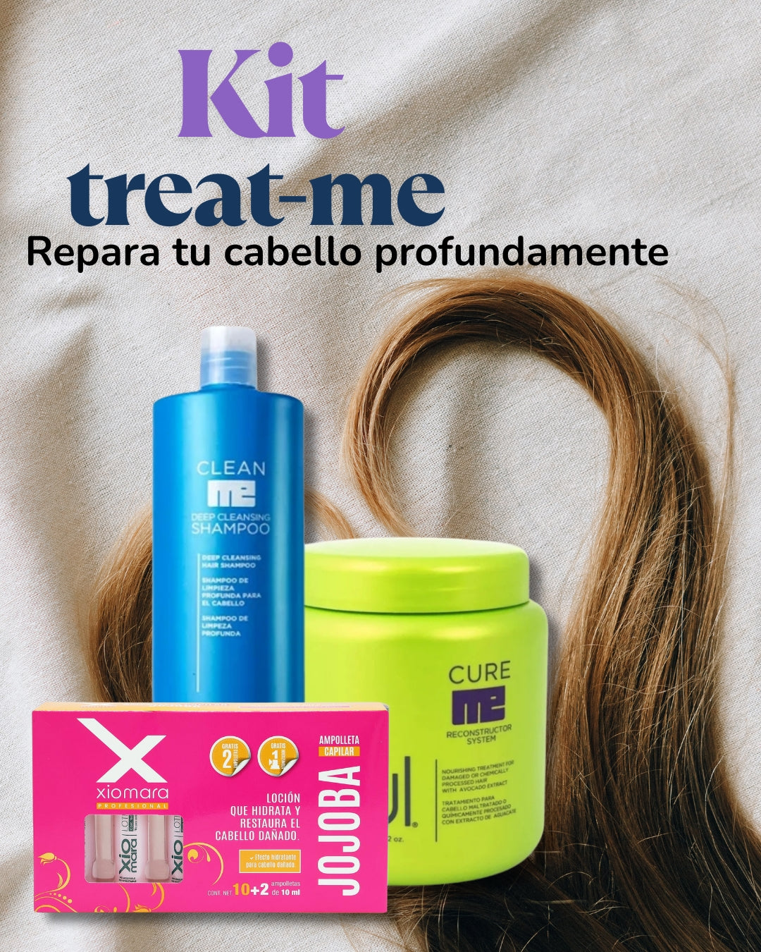 Kit Kuul Cuidado y tratamiento tarro 1kg Shampoo 1L y 12 ampolletas gratis xiomara