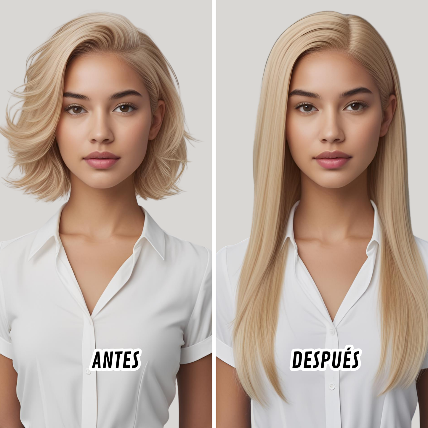 Platino Volume Silky - Ponytail Cabello Liso 22" / Tono 613