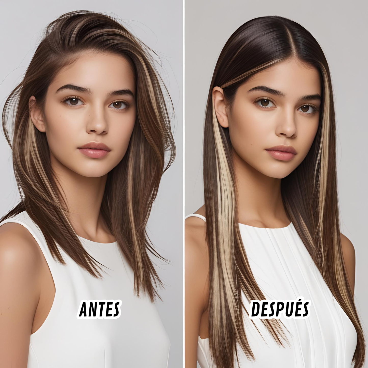 Platino Volume Silky - Ponytail Cabello Liso 22" / Tono F4/613