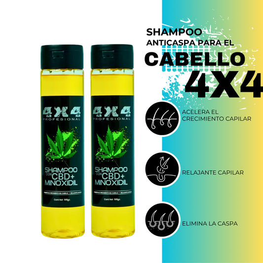 Kit Completo 4X4 para Hombres | Cabello Sin Caspa, Barba y Afeitado Sin Irritación