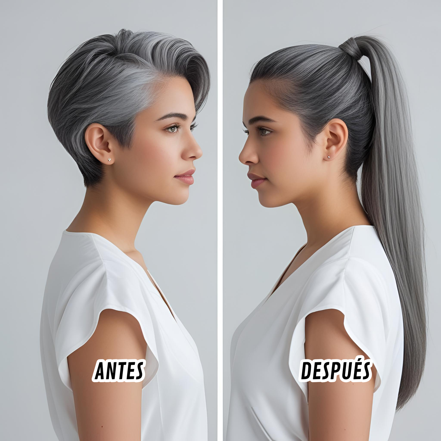 Platino Volume Silky - Ponytail Cabello Liso 22" / Tono M51