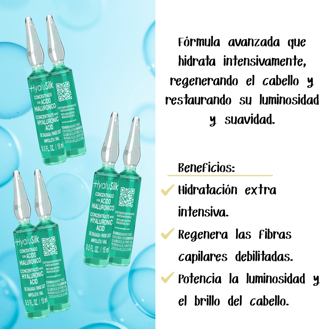 Nutrapel Mega Kit Hyalusilk Ácido Hialurónico Cabello Seco