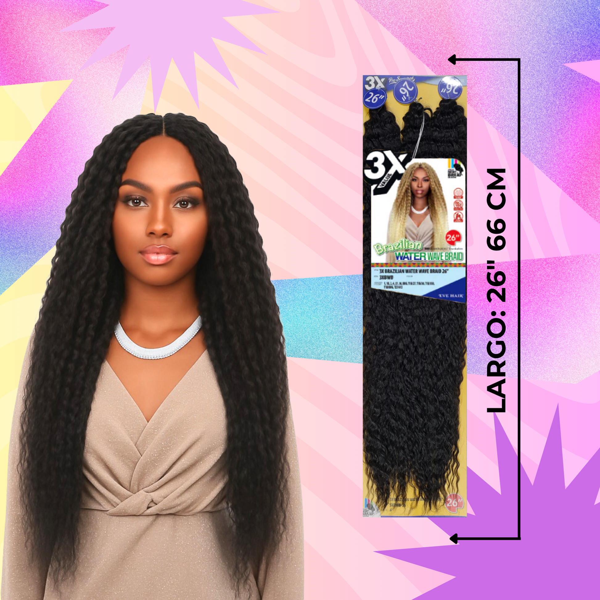 3X Brazilian Water Wave Braid 26" / Tono 4