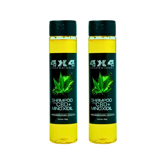 Pack de 2 Shampoo 4X4 CBD + Minoxidil | Anticaída y Control Caspa