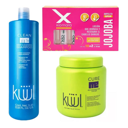Kit Kuul Cuidado y tratamiento tarro 1kg Shampoo 1L y 12 ampolletas gratis xiomara