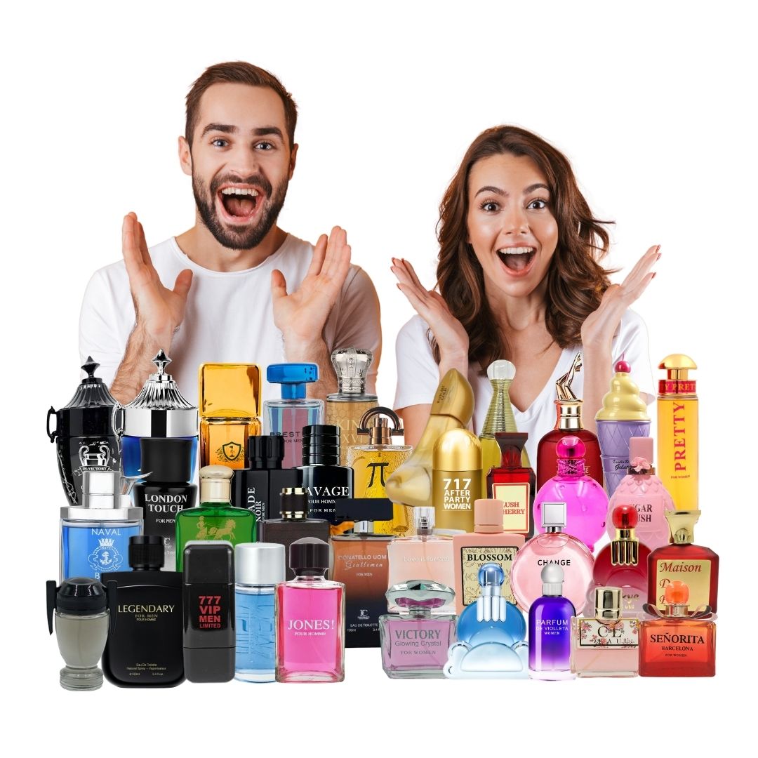 Lote 100 perfumes variados EBC y FC Dama y Caballero
