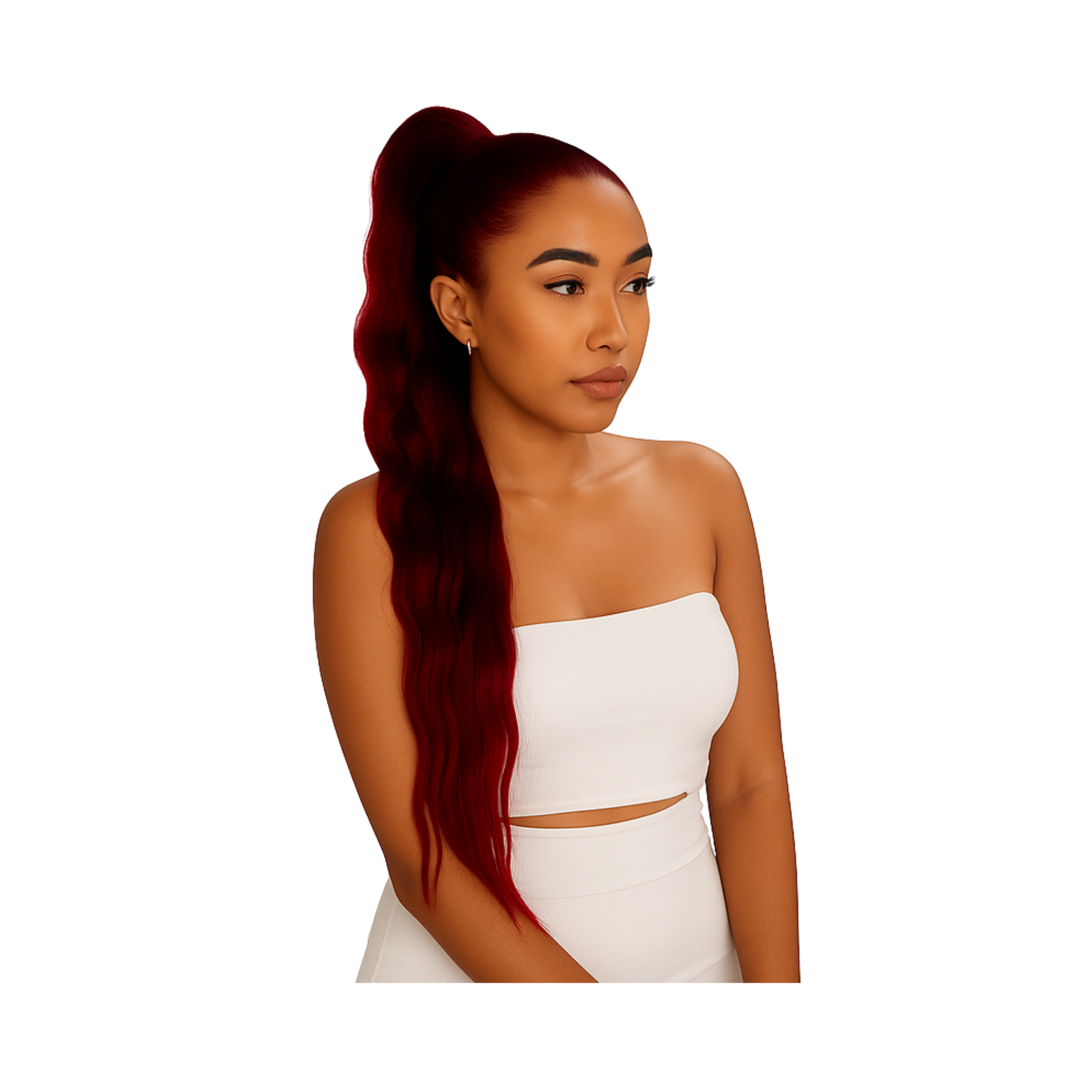Ponytail Weave Malaysian Wave 18" / Auburn red