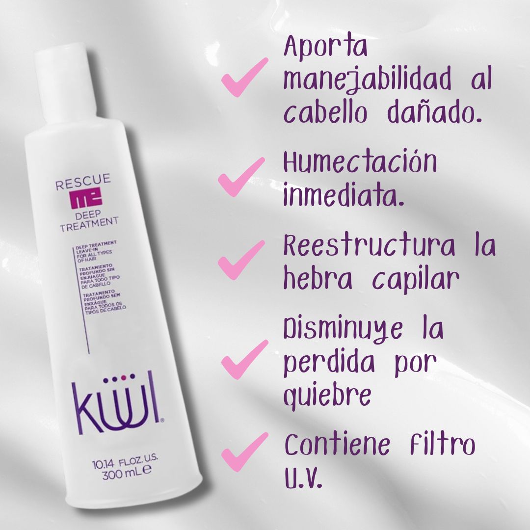 Efecto Cabello Saludable: 12 ampolletas Lino + Deep Treat Me+ Mascarilla Rescue Me