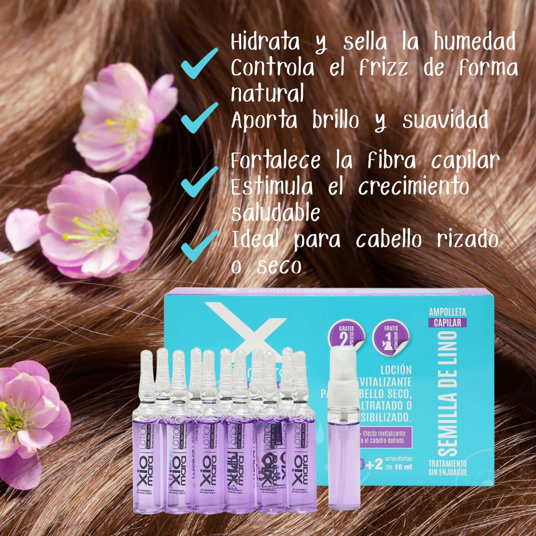Efecto Cabello Saludable: 12 ampolletas Lino + Deep Treat Me+ Mascarilla Rescue Me