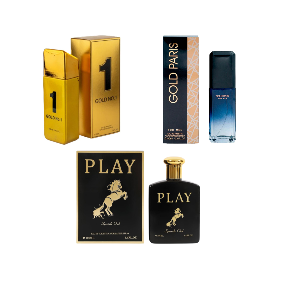 Set De 3 Perfumes Caballero + Regalo