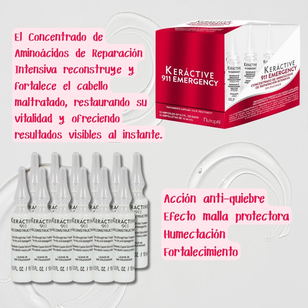 Tratamiento Intensivo Capilar Kit Nutrapel Keractive 911