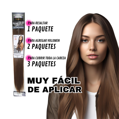 Platino Volume Silky - Ponytail Cabello Liso 22" / Tono 8