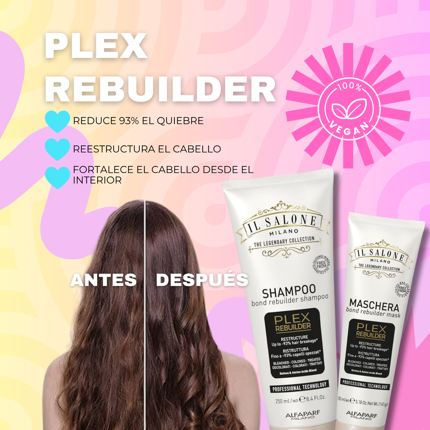 Pack Il Salone Milano Plex Rebuilder Cabello Teñido