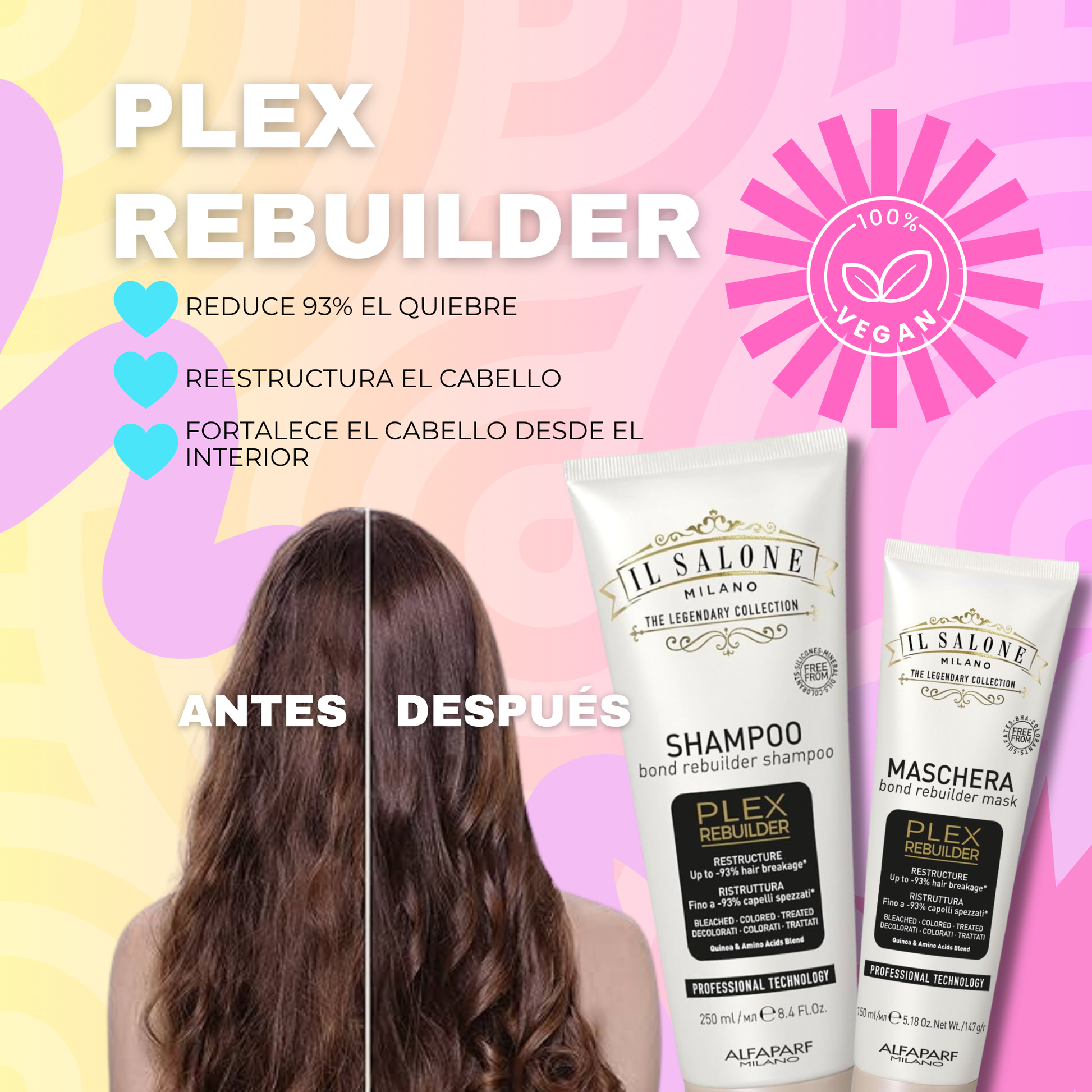 Pack Il Salone Milano Plex Rebuilder Cabello Teñido