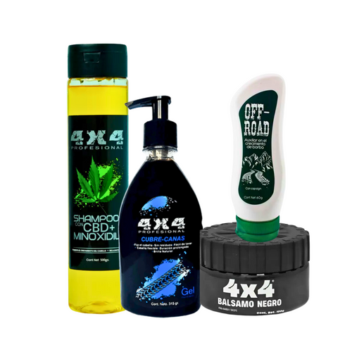 Kit 4x4 Profesional Cabello Y Barba | Anticaspa y Crecimiento