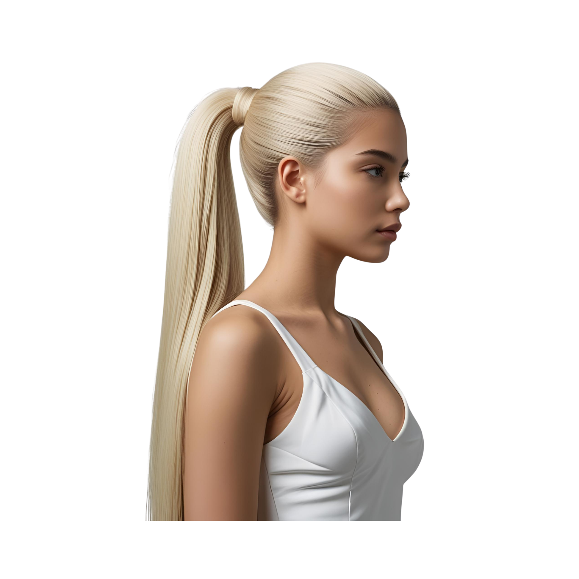 Platino Volume Silky - Ponytail Cabello Liso 22" / Tono 613