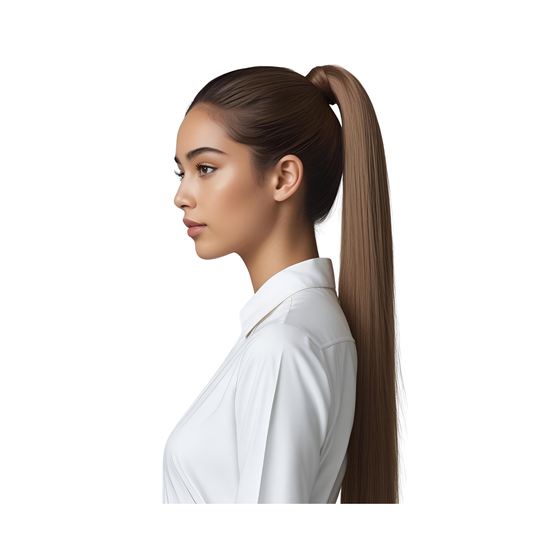 Platino Volume Silky - Ponytail Cabello Liso 22" / Tono 6
