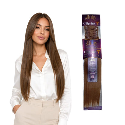 Extensión Ruby 18 In Cabello Fibra Natural Clip In 7