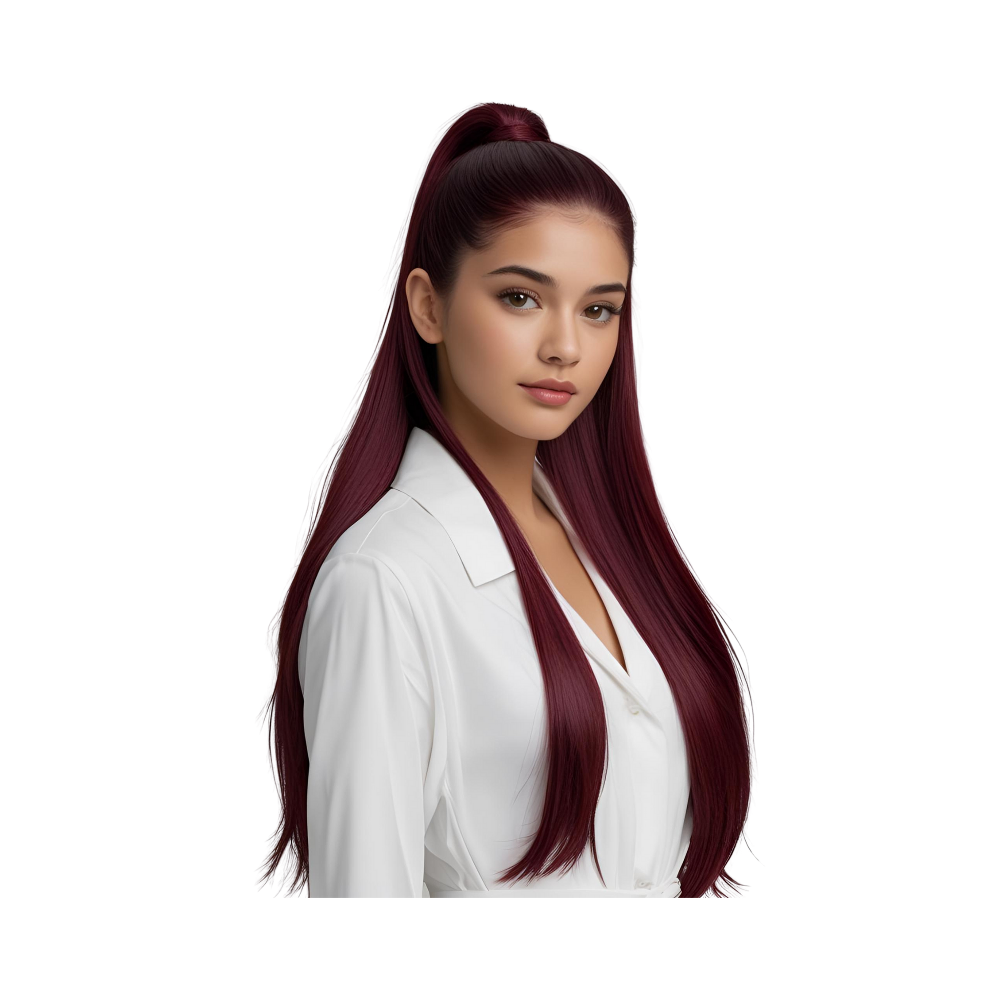 Platino Volume Silky - Ponytail Cabello Liso 22" / Tono Bug