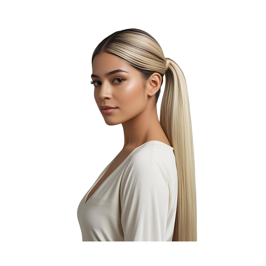 Platino Volume Silky - Ponytail Cabello Liso 22" / Tono F27/613