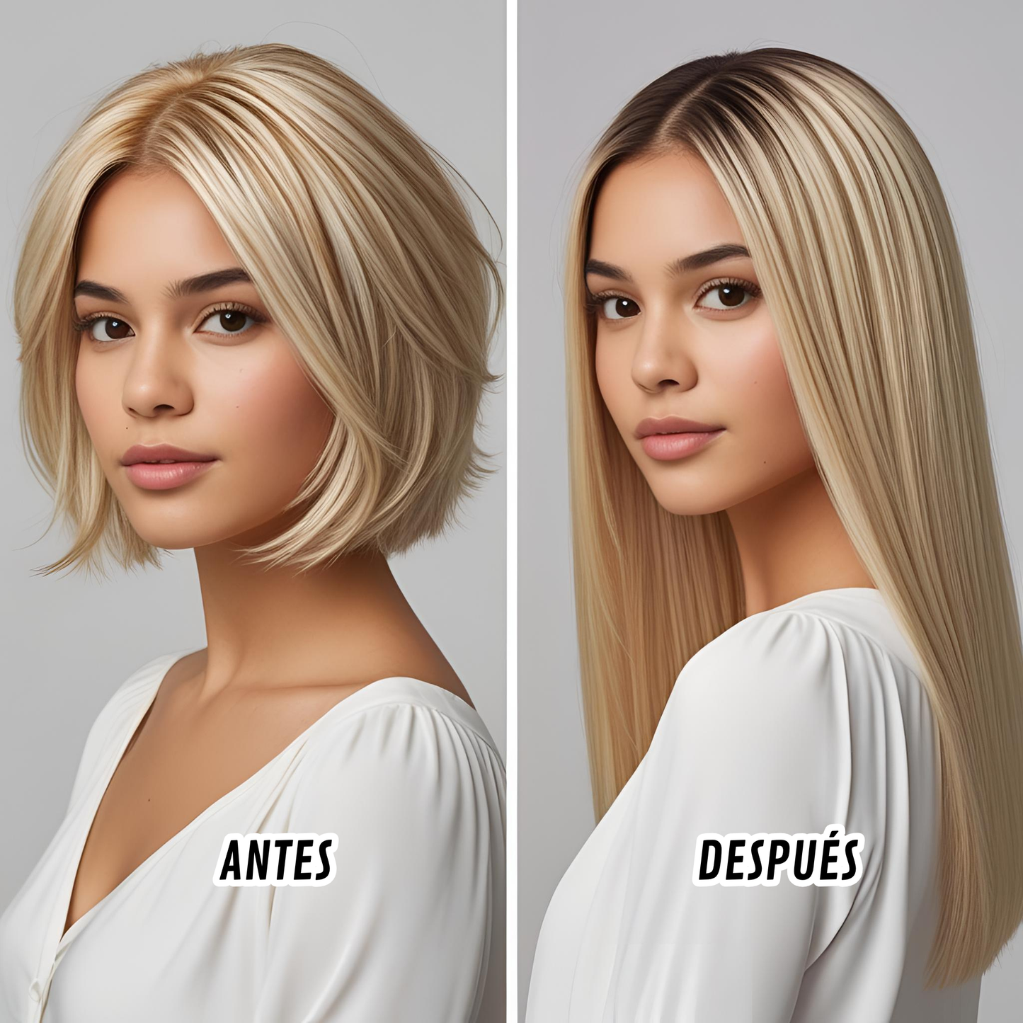 Platino Volume Silky - Ponytail Cabello Liso 22" / Tono F27/613