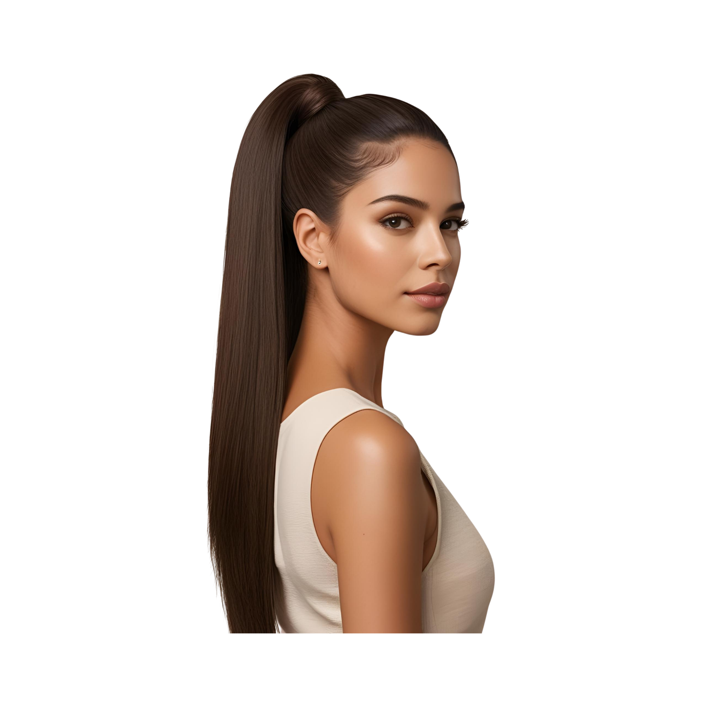 Platino Volume Silky - Ponytail Cabello Liso 22" / Tono 4