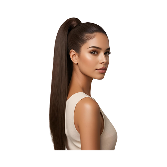 Platino Volume Silky - Ponytail Cabello Liso 22" / Tono 4