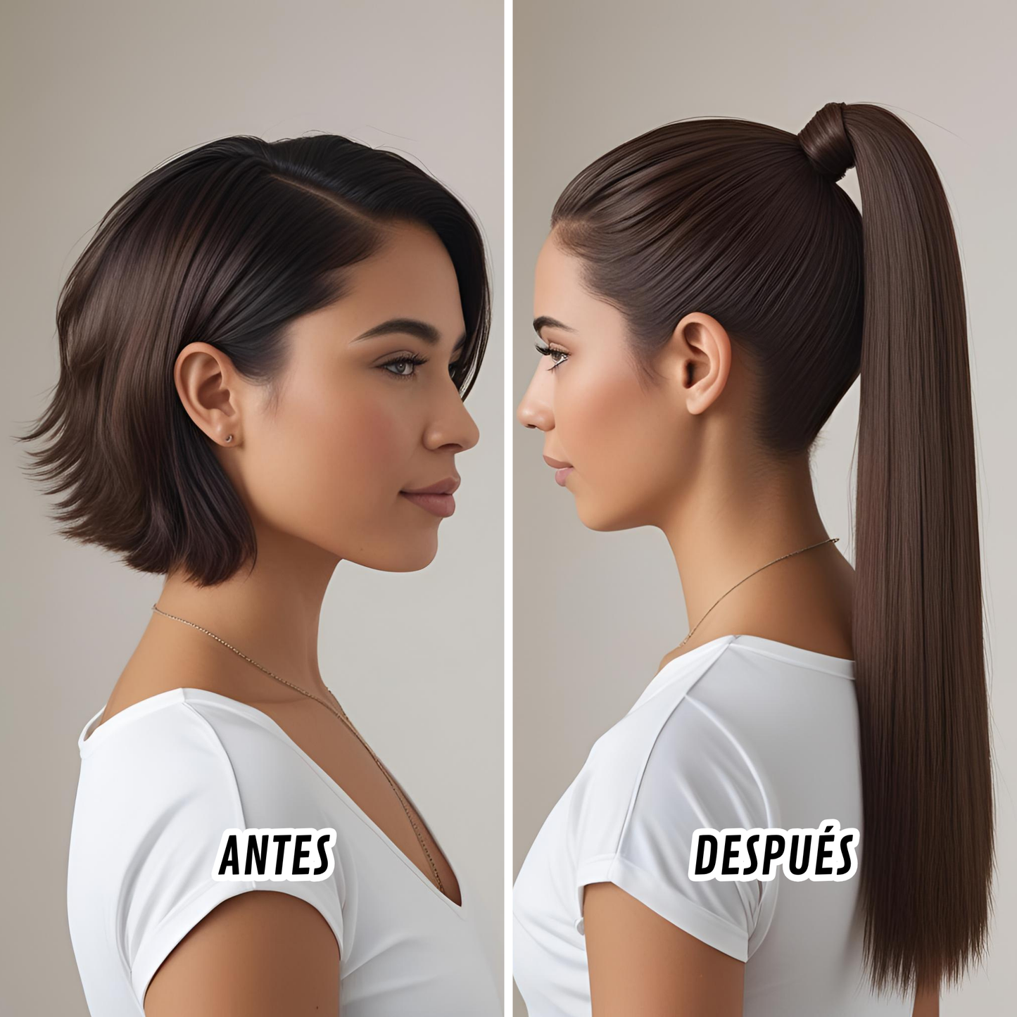 Platino Volume Silky - Ponytail Cabello Liso 22" / Tono 4