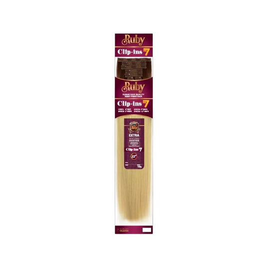 Extension Ruby 22in Cabello Fibra Natural Clip In 7